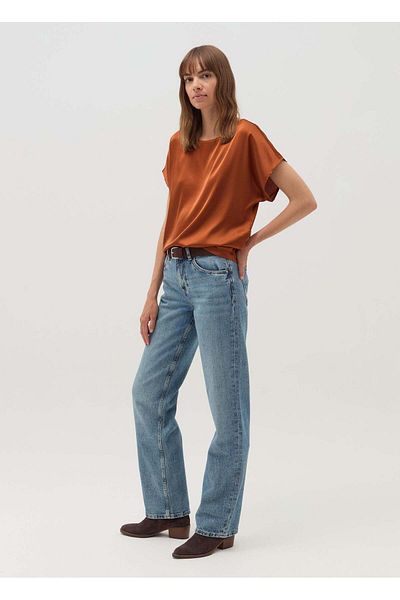 Ovs Satin Blouse With Kimono Sleeves