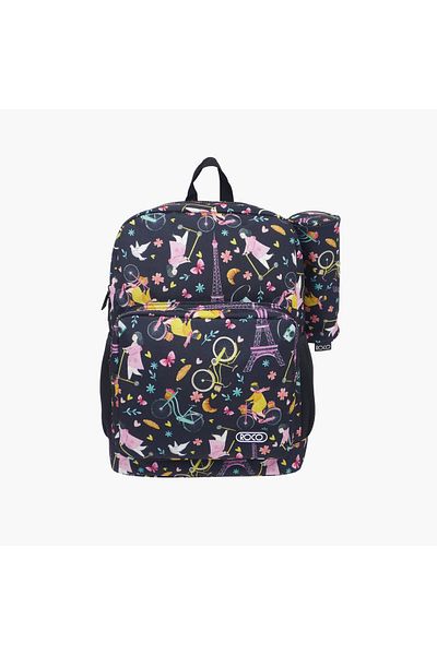 Roco Printed 16-inch Backpack with Adjustable Shoulder Straps with Pencil Pouch - 43x31x14 cms