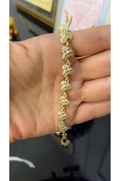 Store 14 Carat Gold Color Zircon Stone Xuping Bracelet 18 cm
