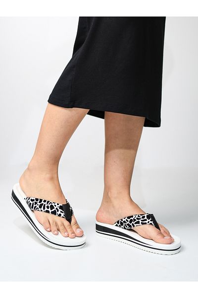 HANOX Noemi Printed Eva Sole Wedge Heel Women's Flip Flops Beach Slippers Flip Flops (4.0) cm