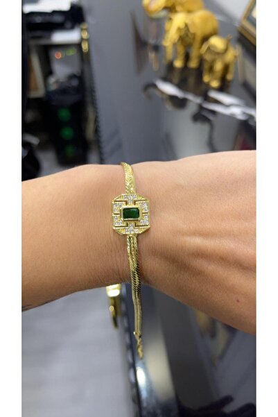 Store 14 Carat Gold Color Zircon Stone Xuping Bracelet 18 cm