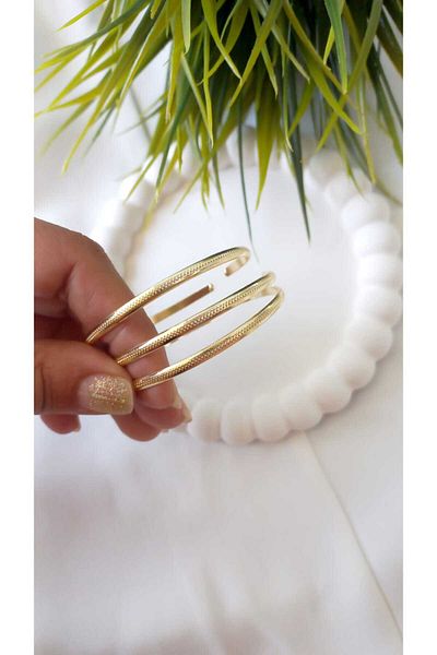 ZeynDesign Line Patterned Minimal Bracelet