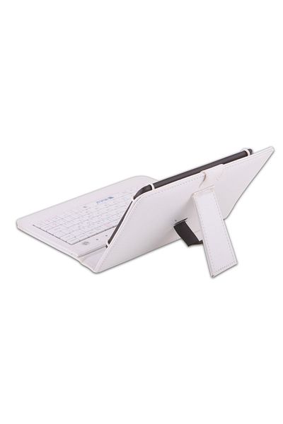 MRG 7 Inch Tablet Case With Micro USB Keyboard Model X, White
