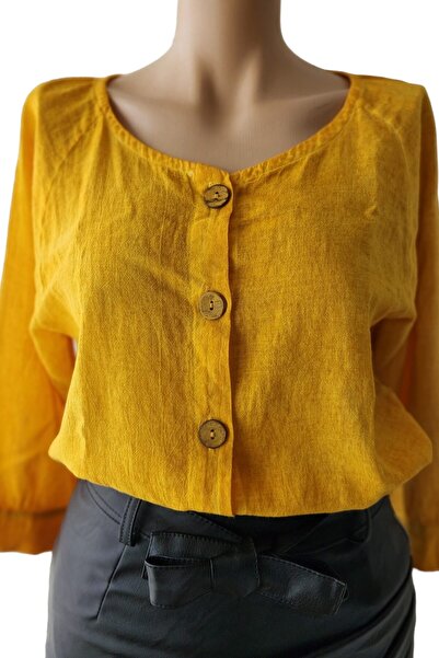 OEM Yellow blouse made of 100% cotton, size M