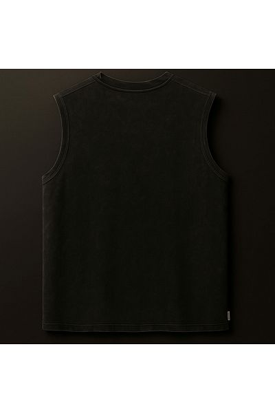 technomonkey Black Men's Cotton Training Sports Singlet Oversize Washable Fe!N Printed Sleeveless T-Shirt