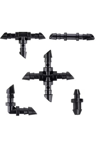 OEM Set of 200 irrigation connectors, plastic, black