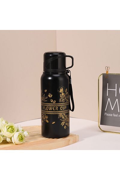 ماركة غير محددة Rose steel tea thermos with cup 800 ml