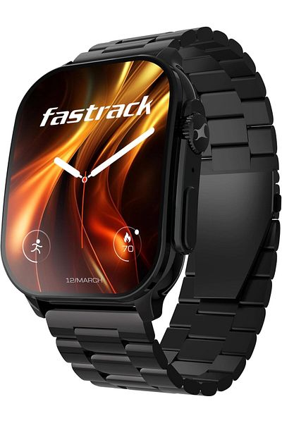 FASTRACK Horizon S1 Smart Watch 1.96" AMOLED Display, Health Suite, BT Calling, Black Metal Case