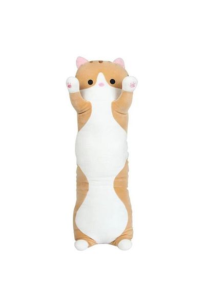 MOAWAVE Plush cat toy, pillow type, length 50cm, beige-white color MOAWAVE™