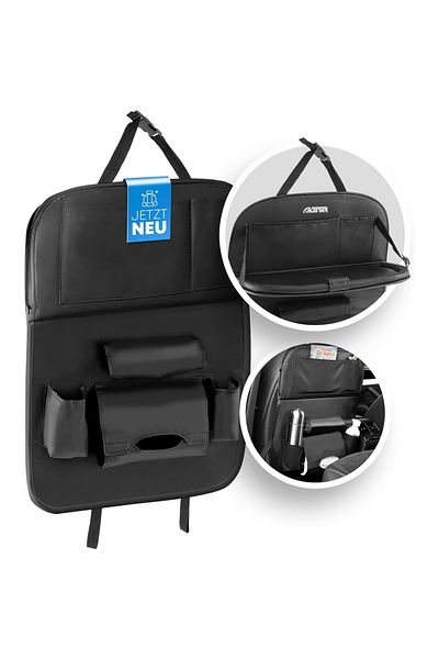 OEM Universal car seat support, 50 x 64 cm, PU leather, black