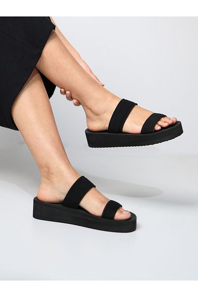 HANOX Leroy Printed Eva Sole Wedge Heel Velvet Women's Beach Slippers (4.3) cm