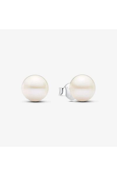 Pandora Earrings with 7 mm treated freshwater cultured pearl - 925 Silver