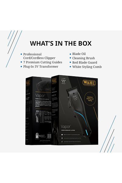 Wahl Professional 5 Star Vapor Clipper Corded and Cordless Operation F32 Adjustable Balding Blade