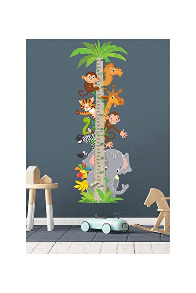 Luluyen Kendinden Yapışkanlı Şeffaf Sevimli Hayvan Temalı Boy Ölçer 100x35 cm Poster Afiş Duvar Sticker Kağ