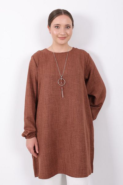 Linvey Gift Summer Women's Tunic Casual Slim Sofia Linen Necklace Tunic with Wide Size Options