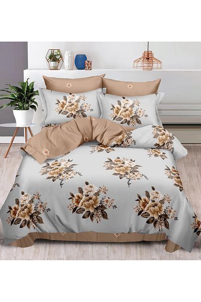 CHIRASO FINE Cotton Bedding Set, ELASTIC Sheet 180x200+25cm, Duvet Cover 200x230cm 4 Pillowcases