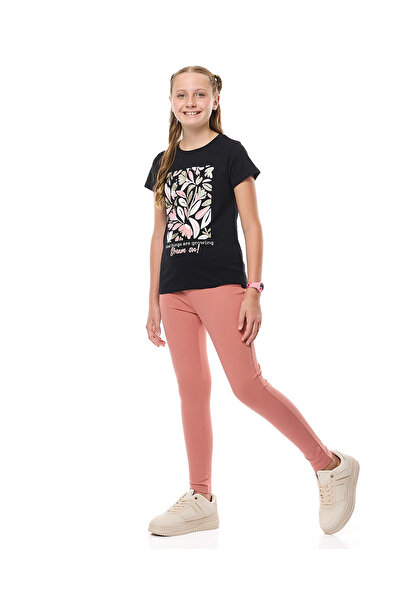 R&B بنطلون محبوك وردي للبنات من عمر 8 إلى 16 سنة