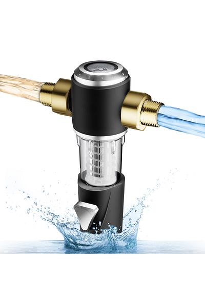 Koopsio Q800 Water Prefilter, Ultrafiltration, Effective Against Chlorine, Pressure Gauge Included