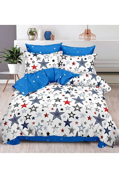 CHIRASO FINE Cotton Bedding Set, ELASTIC Sheet 180x200+25cm, Duvet Cover 200x230cm 4 Pillowcases
