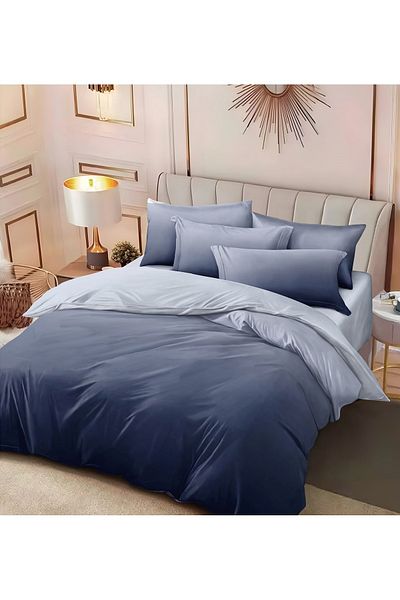 CHIRASO FINE Cotton Bedding Set, ELASTIC Sheet 180x200+25cm, Duvet Cover 200x230cm 4 Pillowcases