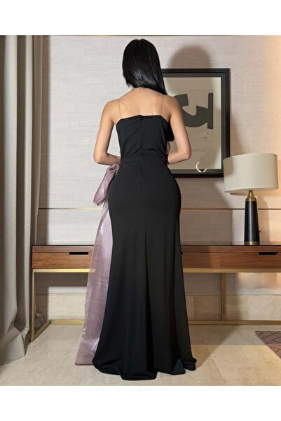 toog Black dress with light purple satin wrap dress
