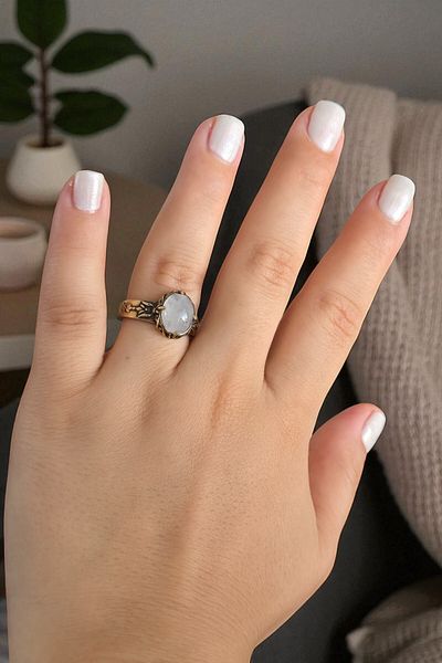 NBS Beautiful Naturel Stones Pure Copper Ring Adjustable Pink Quartz (Evil Eye Protection) (Gift, Daily, Special Occasions)