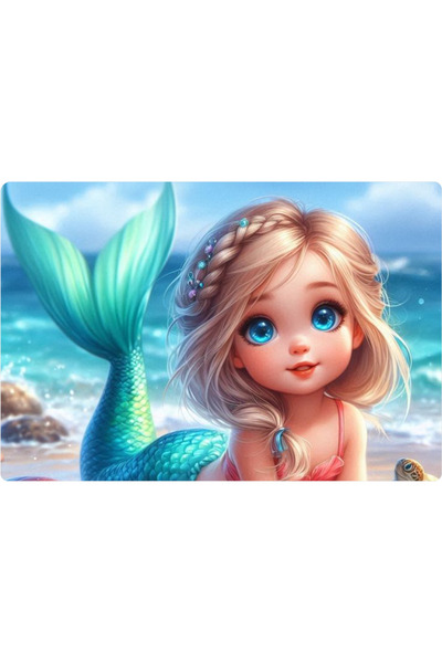 BatıDoğu Deniz Kızı Dikdörtgen Pasta Yenilebilir Resim Baskı 28*19 cm
