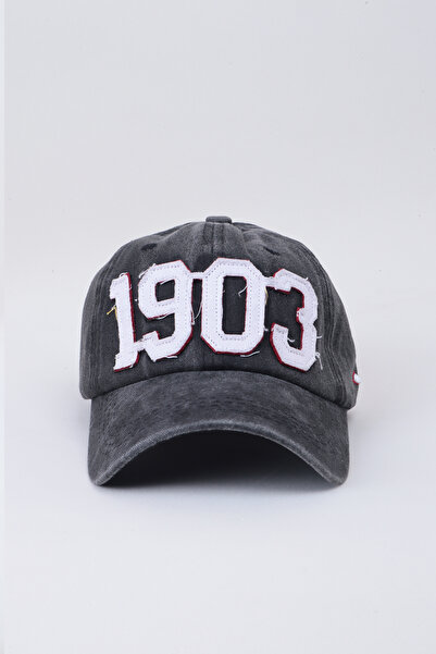 Kapin 1903 Kartal Yazılı Eskitme Premium Unisex Şapka - Füme