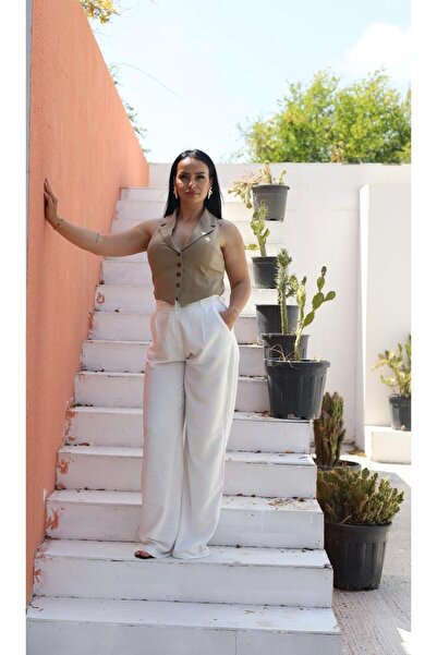 Theyelizatelier Camel cut out yelek
