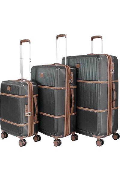 Pierre Cardin Luggage TSA Approved Suitcase for Travel, ANTI Theft Double Zipper Travel bag, Skyline