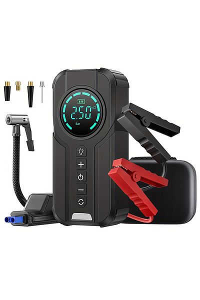 Primo Plus 6000 mAh portable car starter battery with built-in air blower PR605