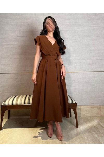toog Brown dress with flowing sleeves