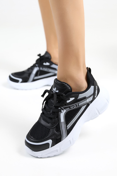 Encool Black Women's Casual Sneaker Shoes Stylish High Sole - with Color Options