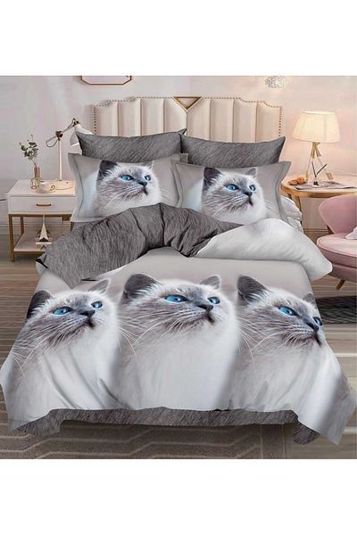 CHIRASO FINE Cotton Bedding Set, ELASTIC Sheet 180x200+25cm, Duvet Cover 200x230cm 4 Pillowcases