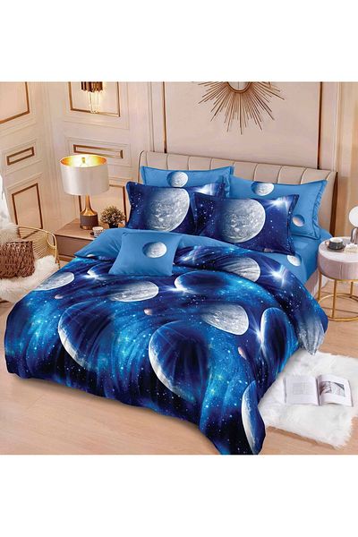 CHIRASO FINE Cotton Bedding Set, ELASTIC Sheet 180x200+25cm, Duvet Cover 200x230cm 4 Pillowcases