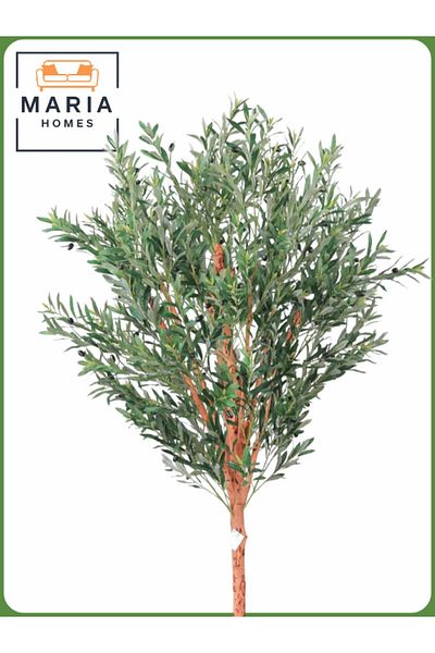 MARIA HOMES Artificial Olive Tree 205 cm – Tall Decorative Indoor Tree with White Pot