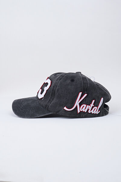 Kapin 1903 Kartal Yazılı Eskitme Premium Unisex Şapka - Füme