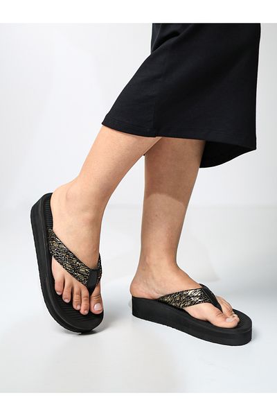HANOX Orion Printed Eva Sole Wedge Heel Women's Flip Flops Beach Slippers Flip Flops (4.0) cm