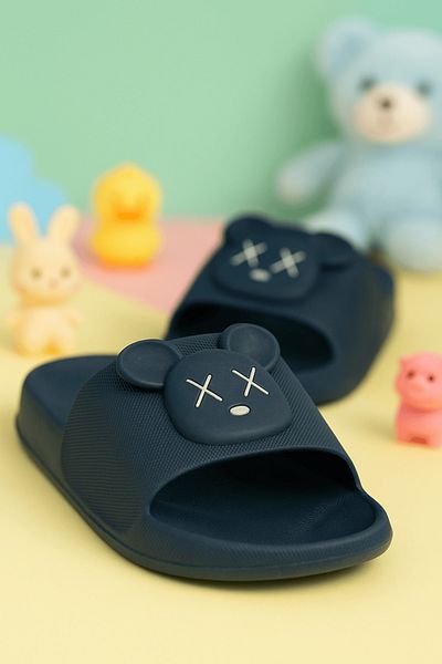 ZOLESSA Boy's Navy Blue Slippers Non-Slip Sole Animal Figured Daily Comfortable Sports Summer Home Beach Slippers