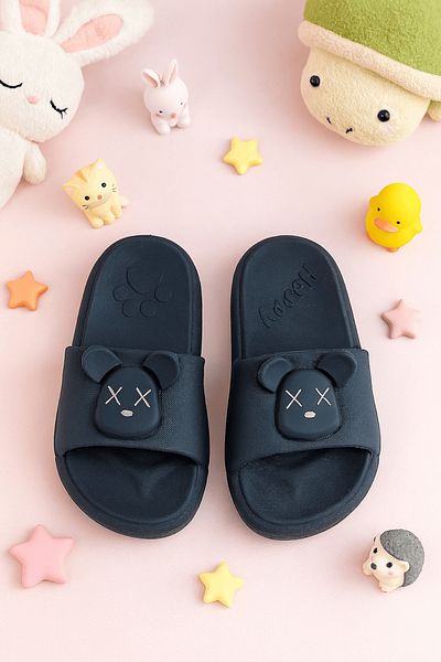 ZOLESSA Boy's Navy Blue Slippers Non-Slip Sole Animal Figured Daily Comfortable Sports Summer Home Beach Slippers
