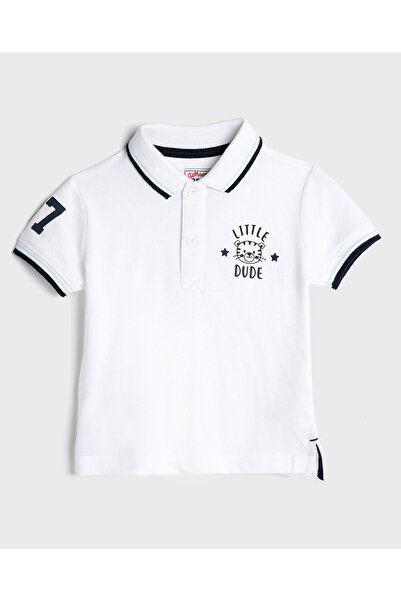 R&B White POLO BASIC 0-24M