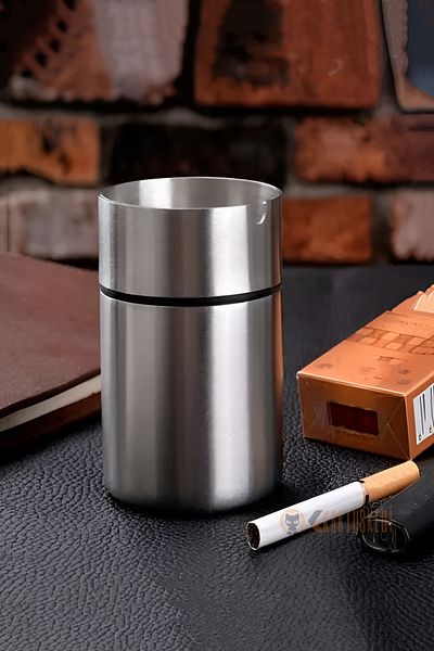 KaktüsKedi Stainless Steel 12 cm Odorless Ashtray - Odorless Ash Tray