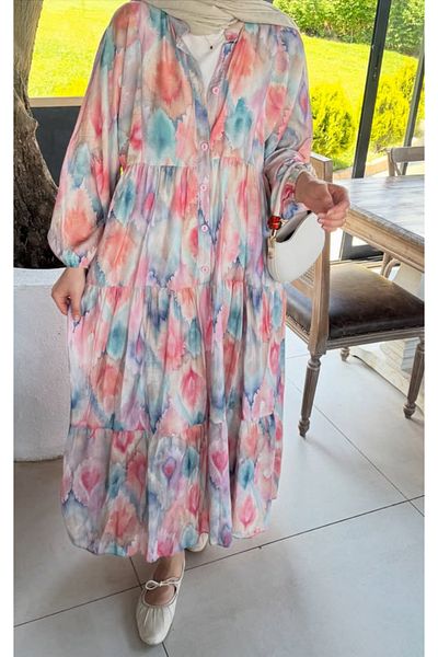 nizzell Women's New Season Colorful Mango Fabric Dress