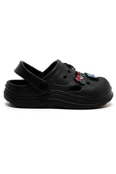 R&B Black KIDS BOYS CLOGS 26-31