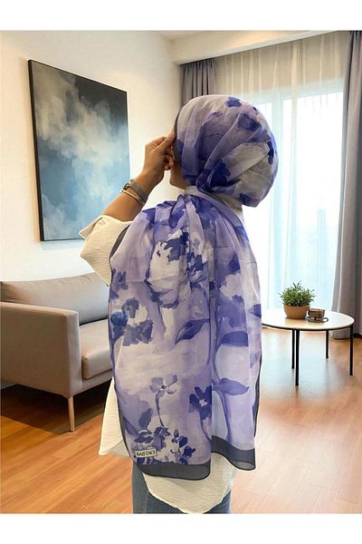 Baştacı Soft Batik 0347 Purple Shawl
