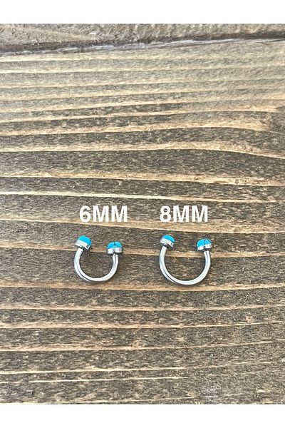 Rupen Kraft 316 L Surgical Steel Anti Allergic Turquoise Stone Ring Piercing