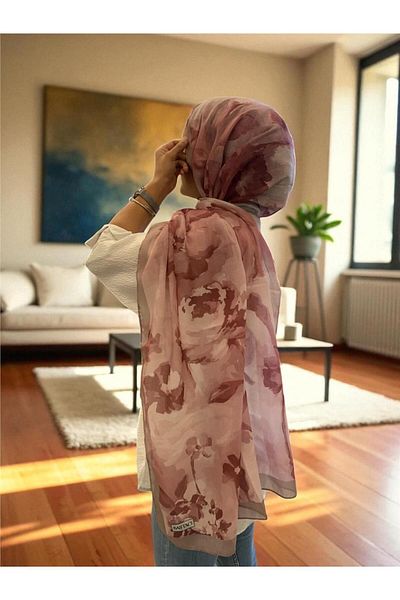 Baştacı Soft Batik 0347 Soft Burgundy Shawl