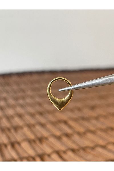 Rupen Kraft 316 L Surgical Steel Anti Allergic V Model Interlock Ring Piercing 8 mm X 1.2 mm