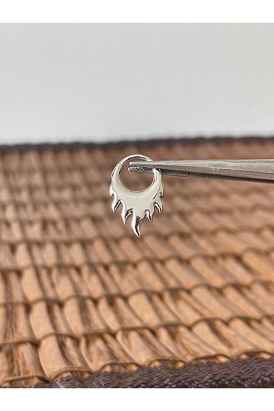 Rupen Kraft 316 L Surgical Steel Anti Allergic Flame Model Interlock Ring Piercing 8mm X 1.2mm