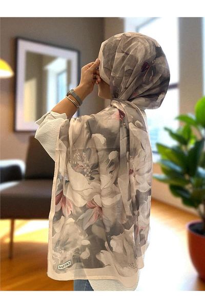 Baştacı Soft Flower 0348 Beige Shawl